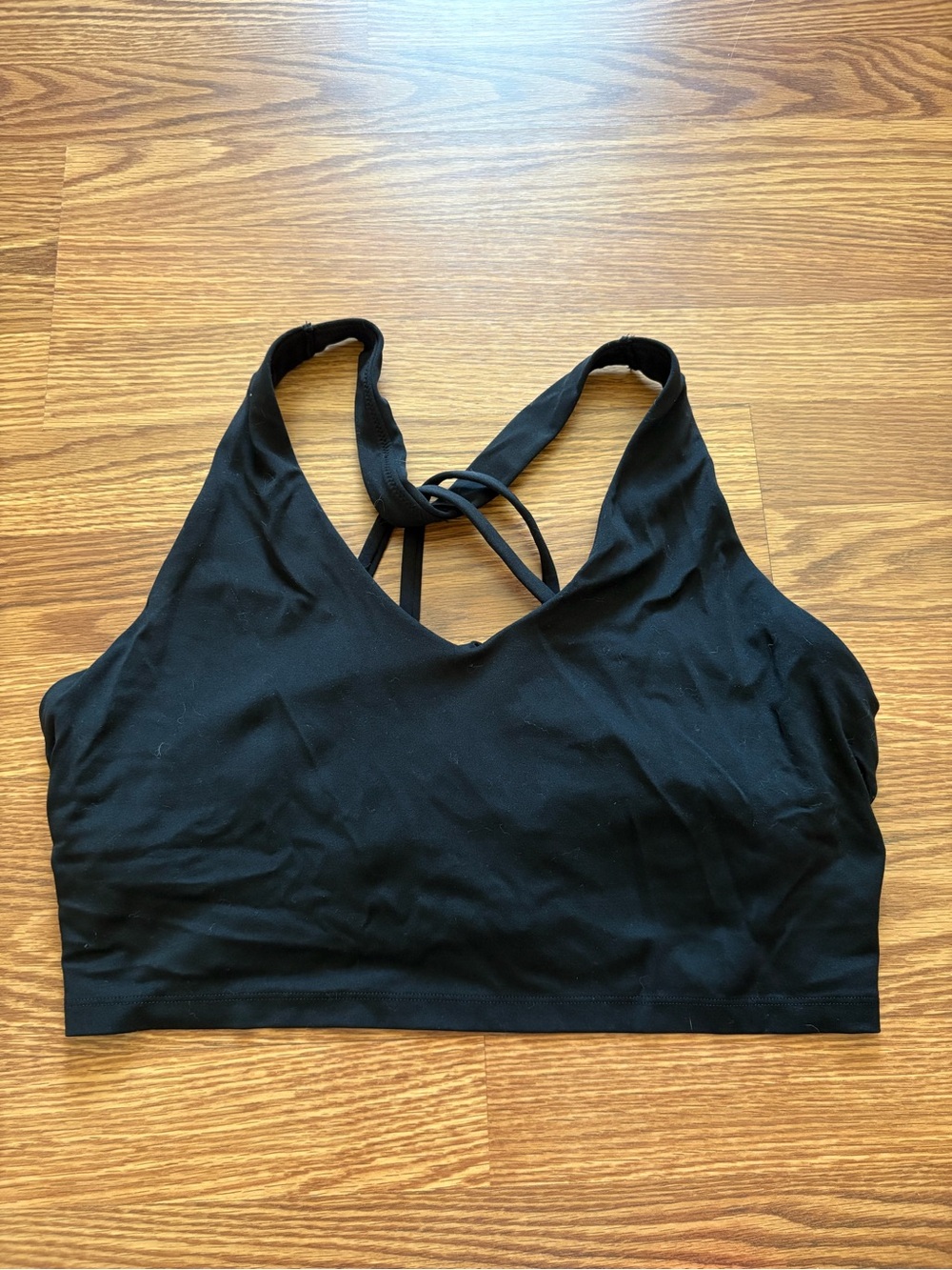 aerie Black Strappy V-Neck Sports Bralette